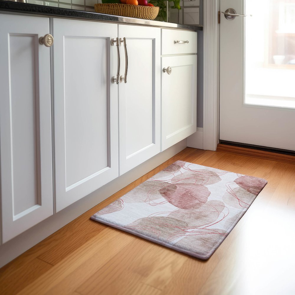 Premium Machine Washable Mayfield  Merlot 1'8" x 2'6" Rug. Picture 5
