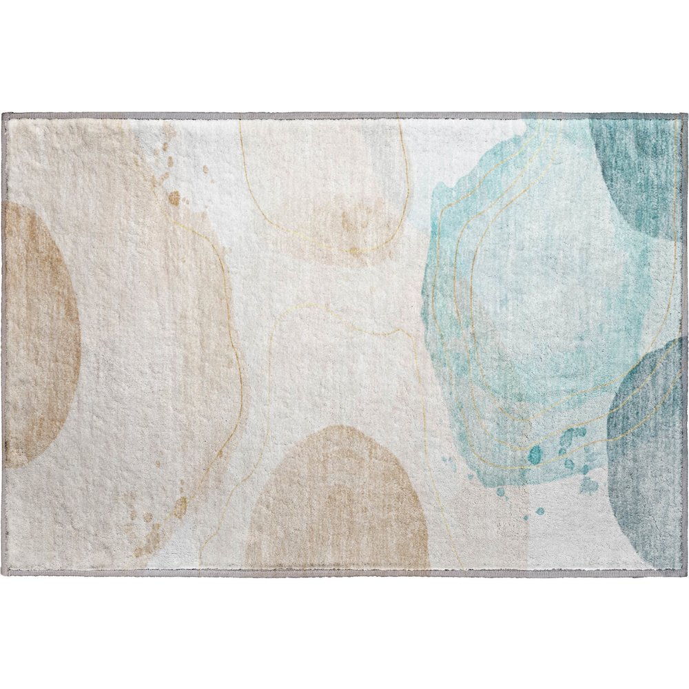 Premium Machine Washable Mayfield  Beige 1'8" x 2'6" Rug. Picture 1