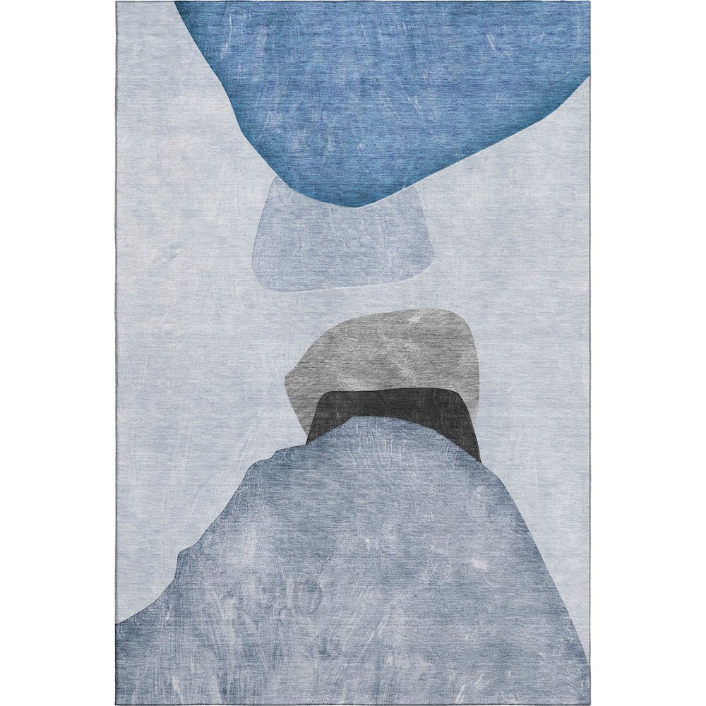 Premium Machine Washable Mayfield  Blue 2'6" x 3'10" Rug. Picture 1
