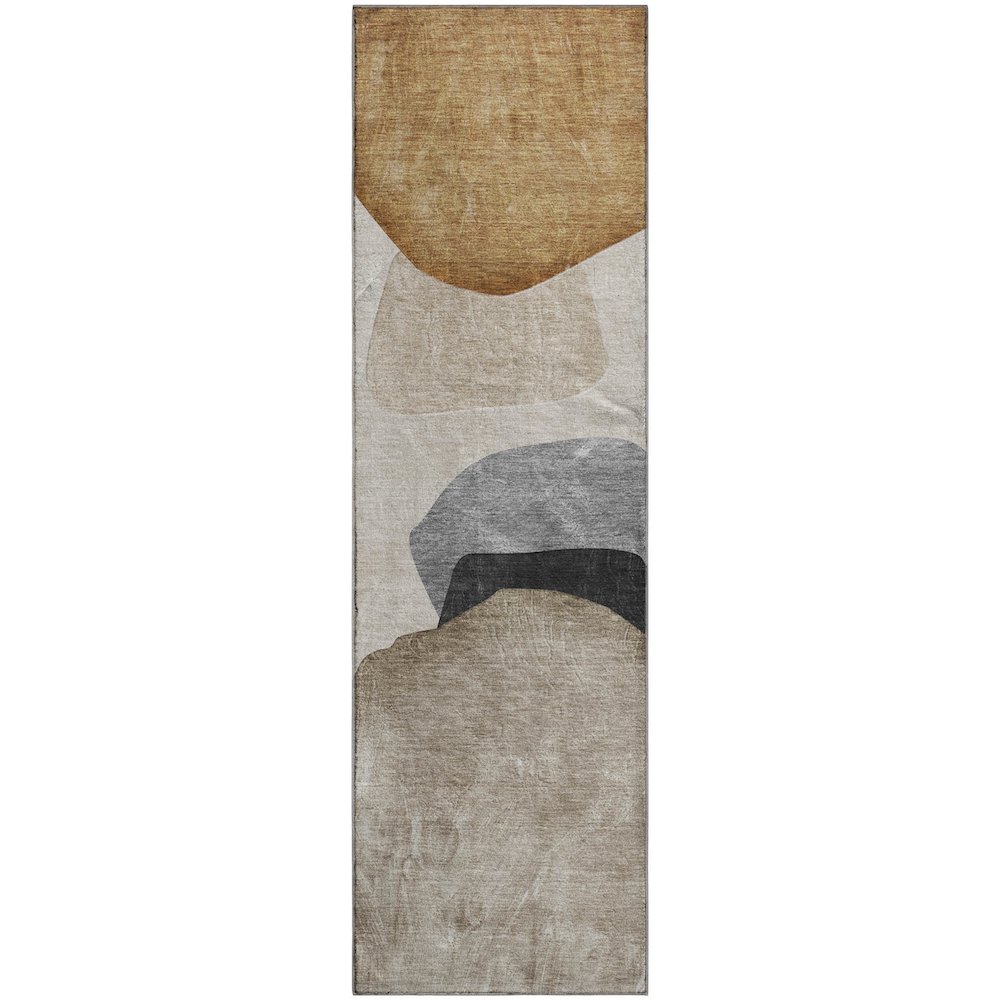 Premium Machine Washable Mayfield  Brown 2'3" x 7'6" Runner Rug. Picture 1