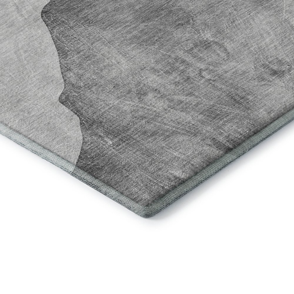 Premium Machine Washable Mayfield  Gray 1'8" x 2'6" Rug. Picture 3