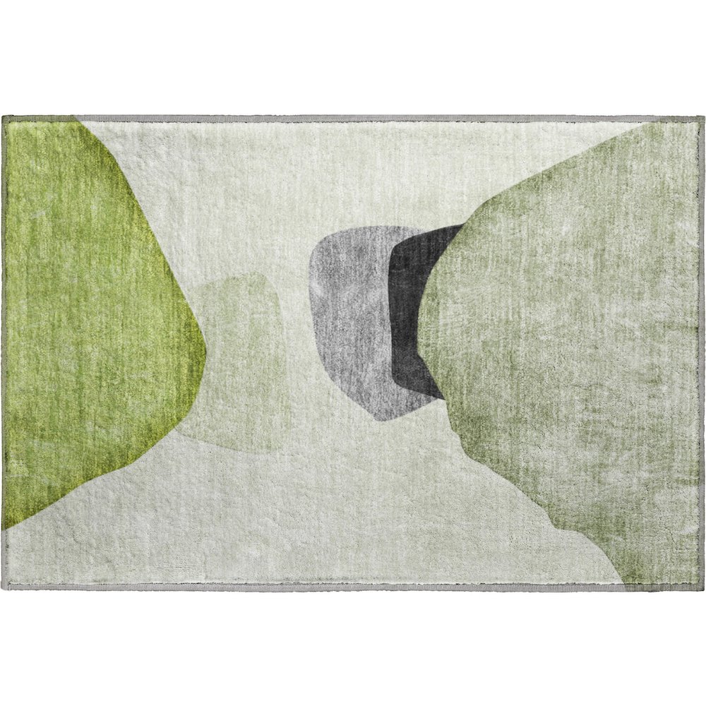 Premium Machine Washable Mayfield  Green 1'8" x 2'6" Rug. Picture 1