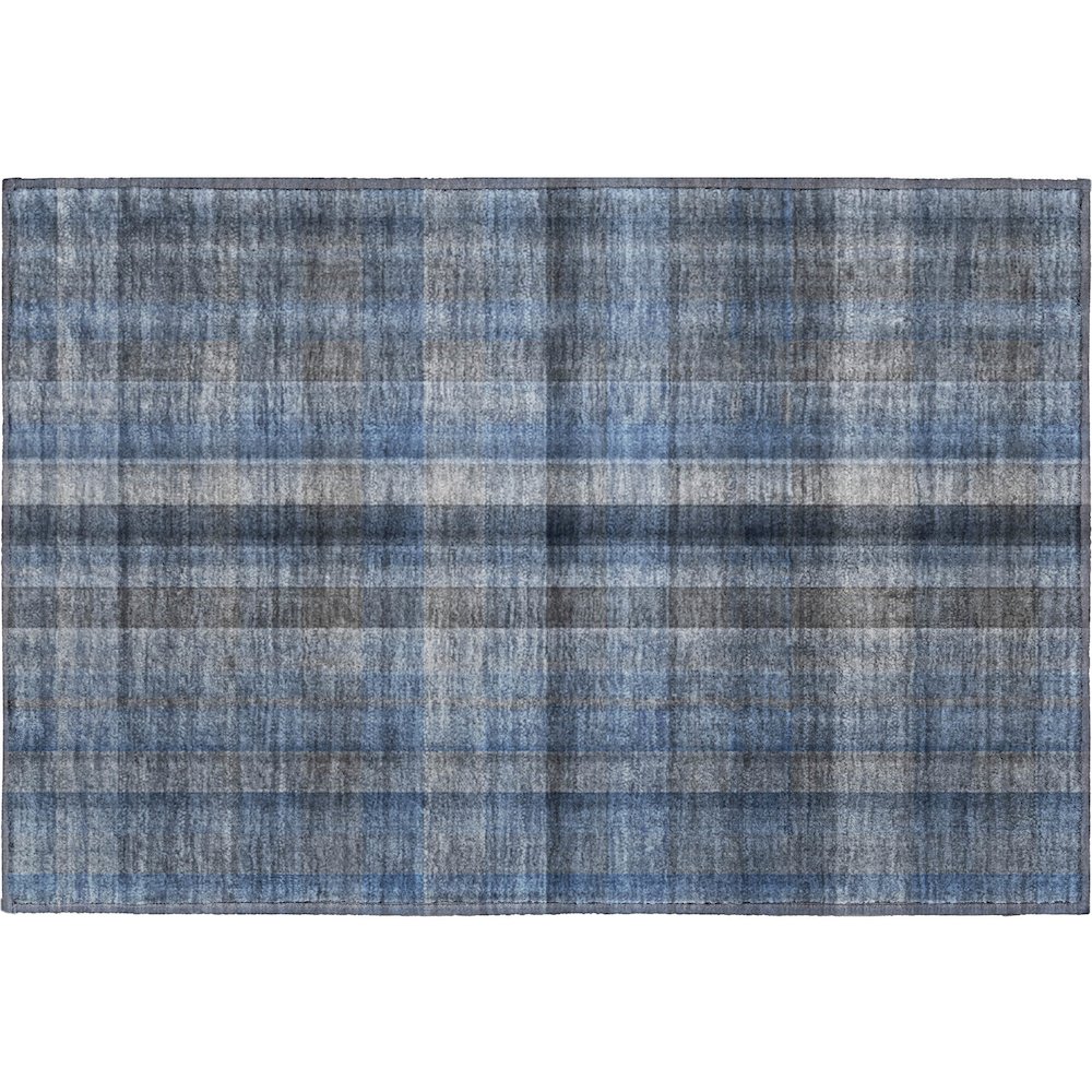 Premium Machine Washable Mayfield  Blue 1'8" x 2'6" Rug. Picture 1