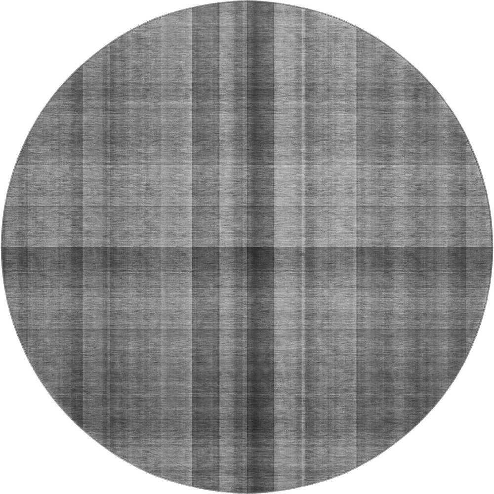 Premium Machine Washable Mayfield  Gray 8' x 8' Round Rug. Picture 1