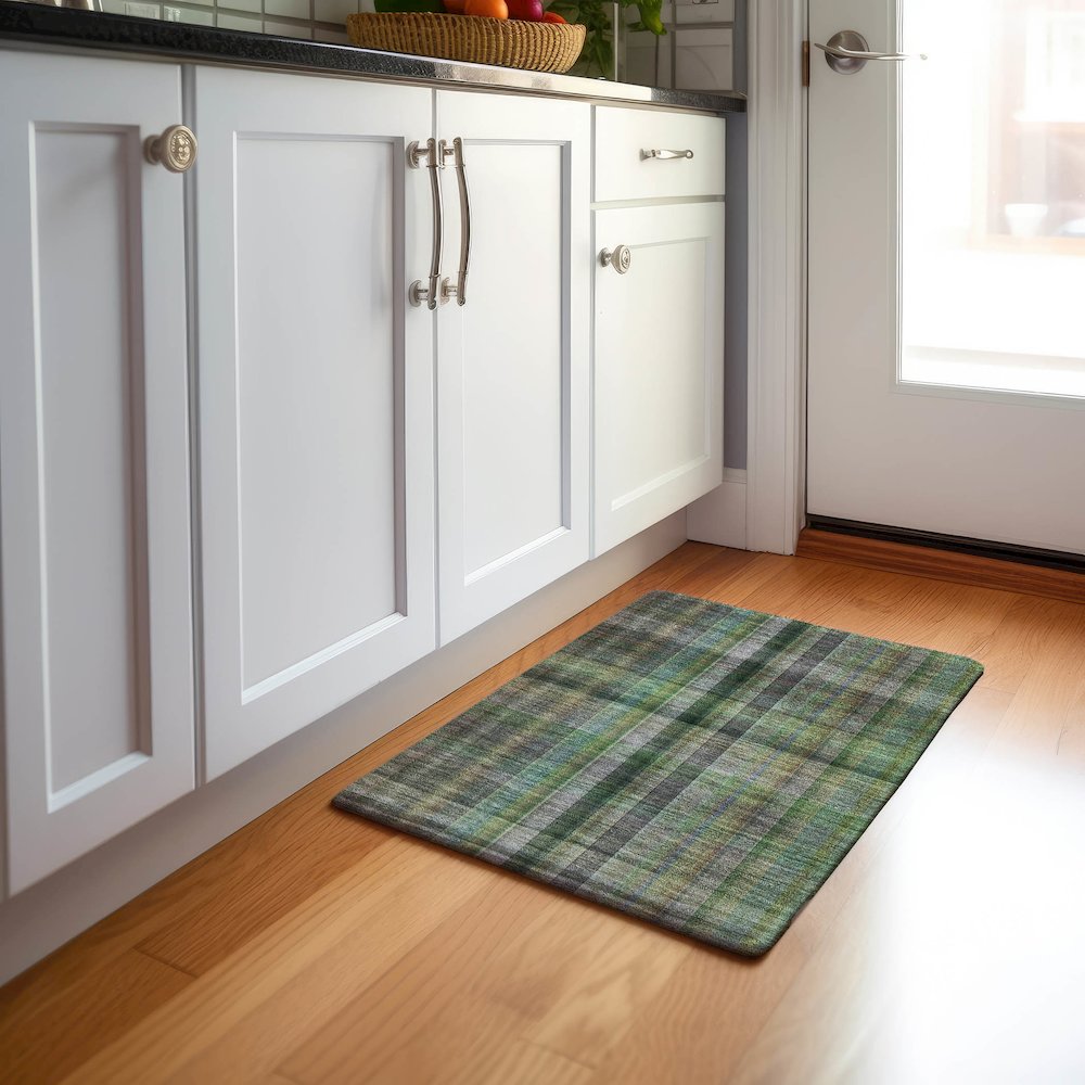 Premium Machine Washable Mayfield  Green 1'8" x 2'6" Rug. Picture 5