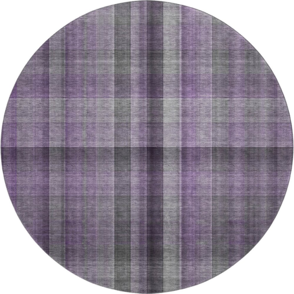 Premium Machine Washable Mayfield  Purple 8' x 8' Round Rug. Picture 1