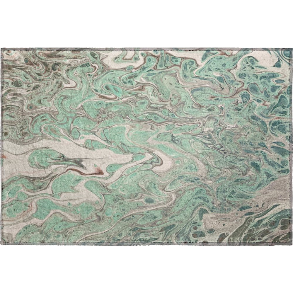 Premium Machine Washable Mayfield  Mint 1'8" x 2'6" Rug. Picture 1