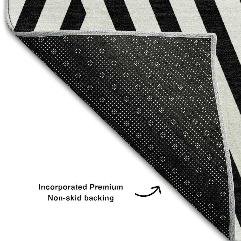 Premium Machine Washable Mayfield  Black 1'8" x 2'6" Rug. Picture 2