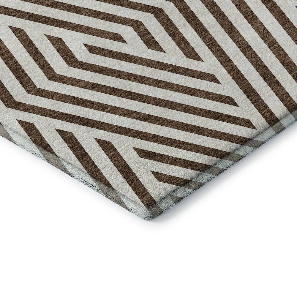 Premium Machine Washable Mayfield  Brown 1'8" x 2'6" Rug. Picture 3