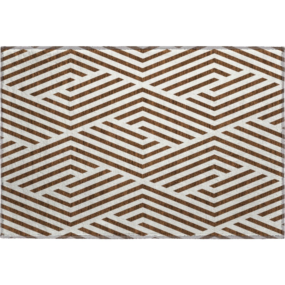 Premium Machine Washable Mayfield  Brown 1'8" x 2'6" Rug. Picture 1
