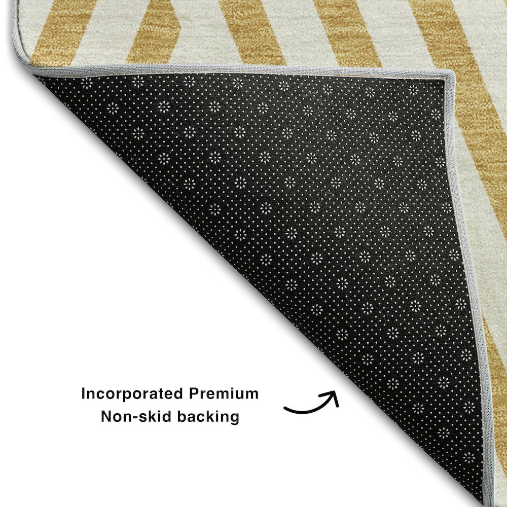 Premium Machine Washable Mayfield  Gold 1'8" x 2'6" Rug. Picture 2