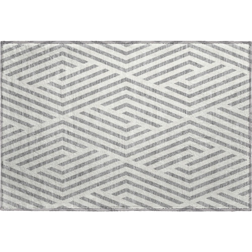 Premium Machine Washable Mayfield  Gray 1'8" x 2'6" Rug. Picture 1