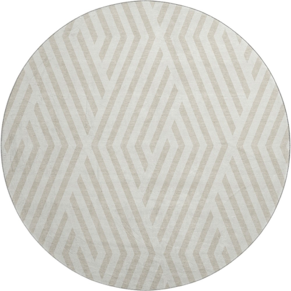 Premium Machine Washable Mayfield  Ivory 8' x 8' Round Rug. Picture 1
