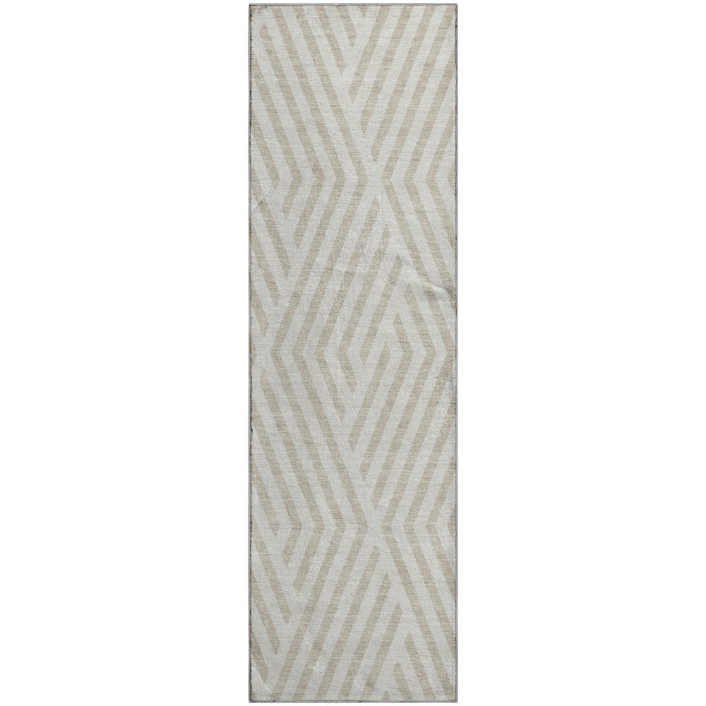 Premium Machine Washable Mayfield  Ivory 2'3" x 7'6" Runner Rug. Picture 1