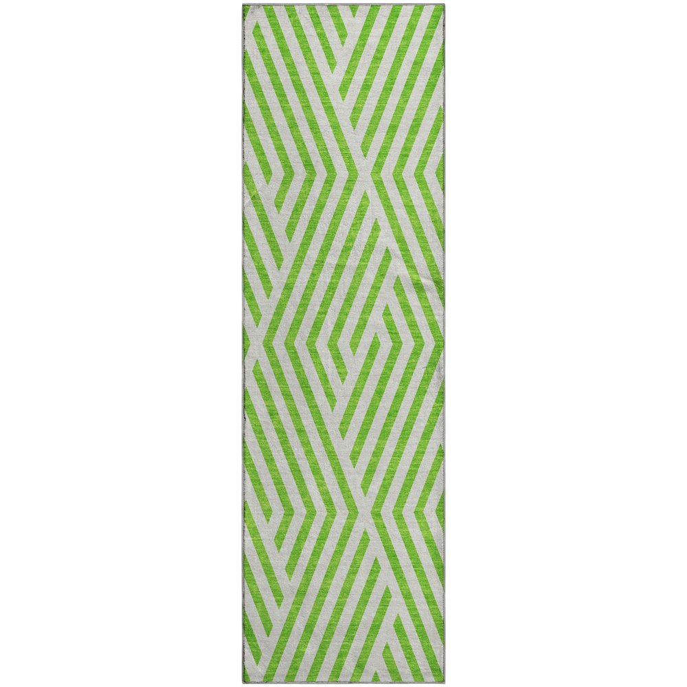 Premium Machine Washable Mayfield  Lime 2'3" x 7'6" Runner Rug. Picture 1