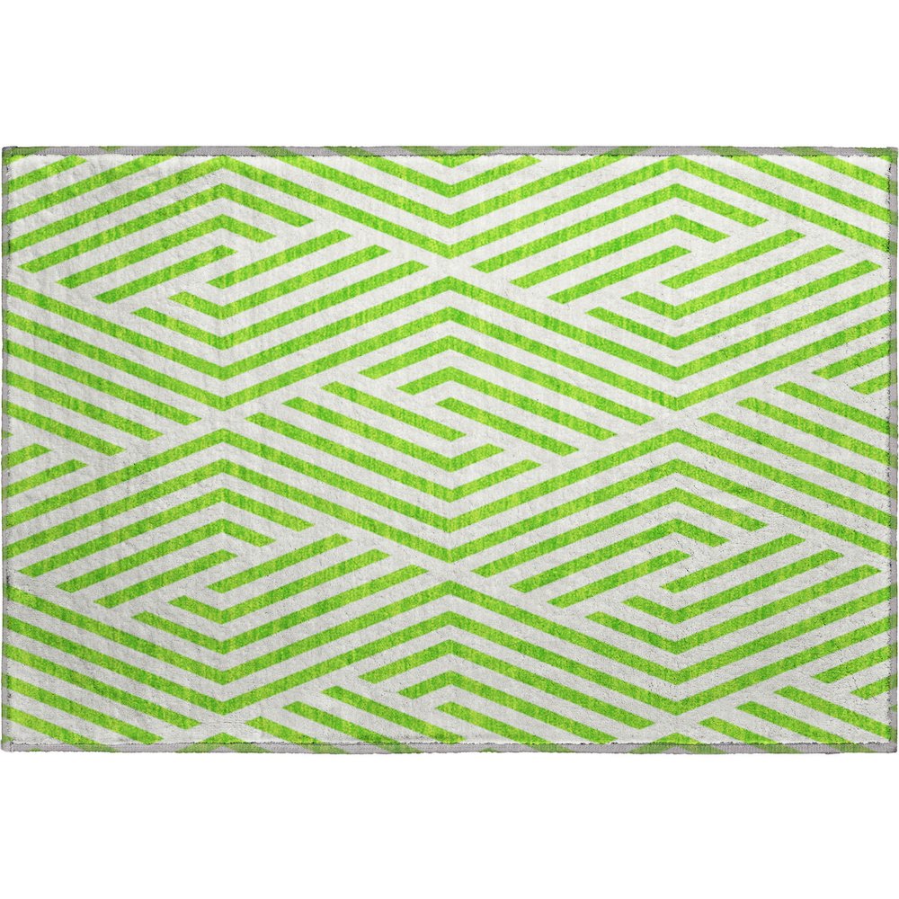 Premium Machine Washable Mayfield  Lime 1'8" x 2'6" Rug. Picture 1