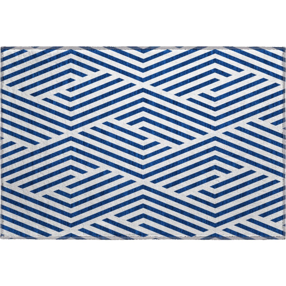 Premium Machine Washable Mayfield  Navy 1'8" x 2'6" Rug. Picture 1