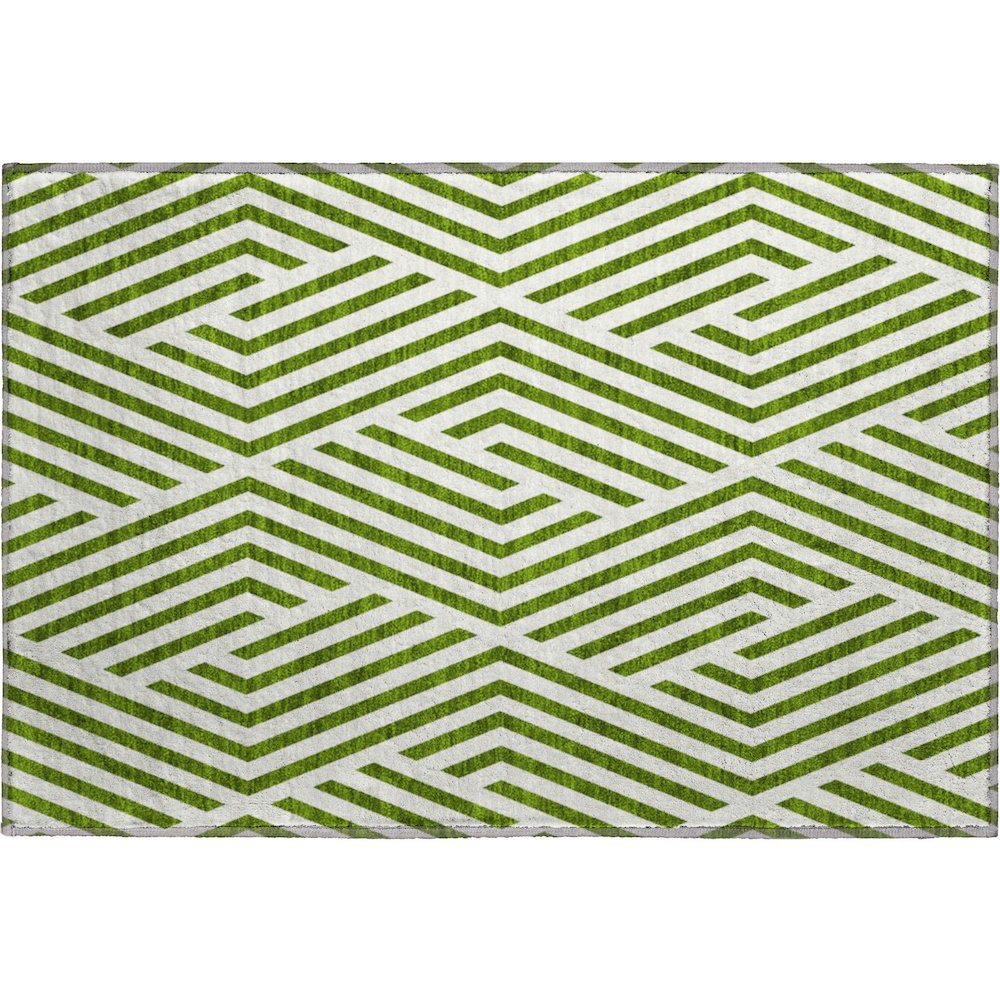 Premium Machine Washable Mayfield  Olive 1'8" x 2'6" Rug. Picture 1