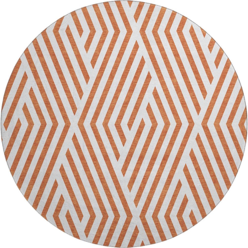 Premium Machine Washable Mayfield  Paprika 8' x 8' Round Rug. Picture 1