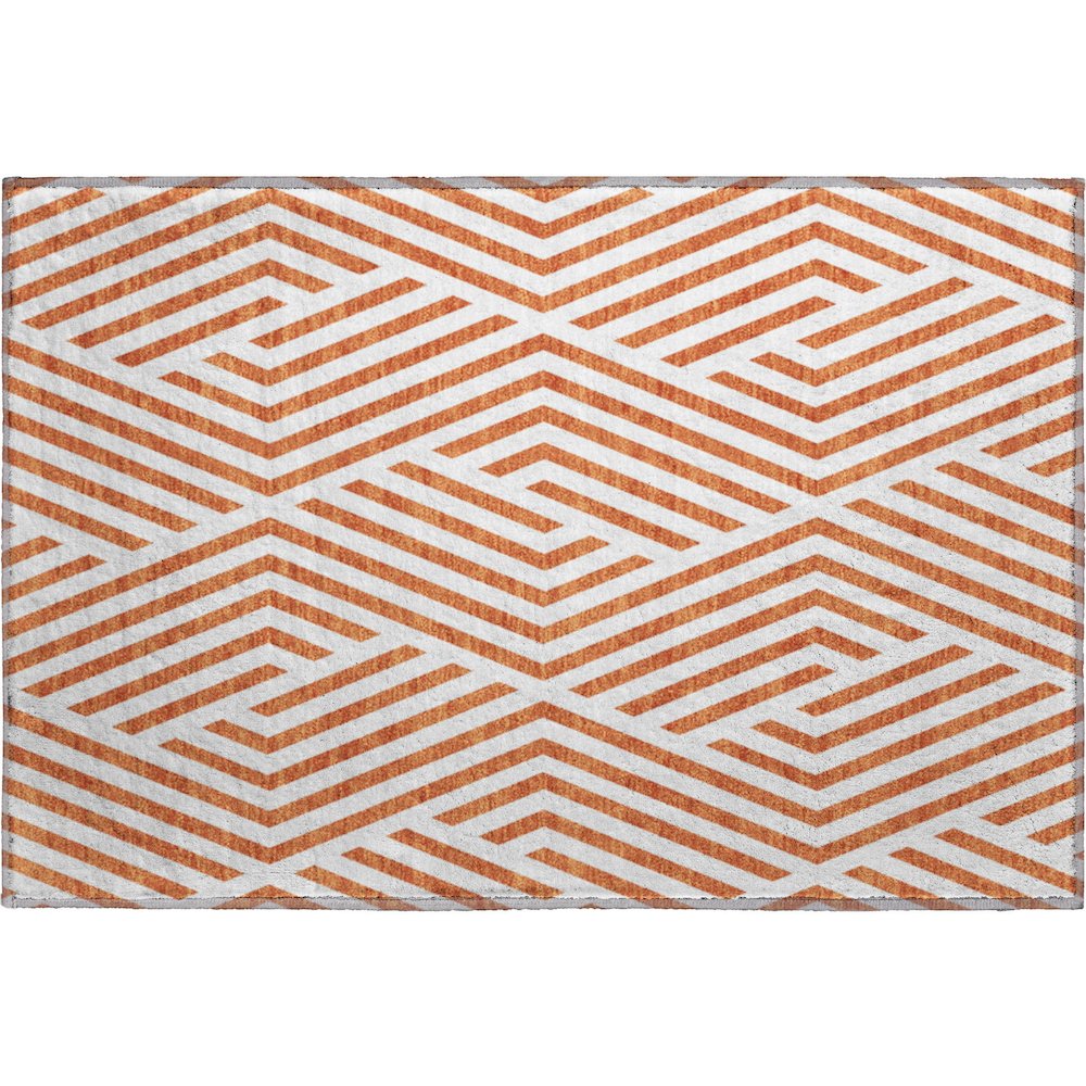 Premium Machine Washable Mayfield  Paprika 1'8" x 2'6" Rug. Picture 1