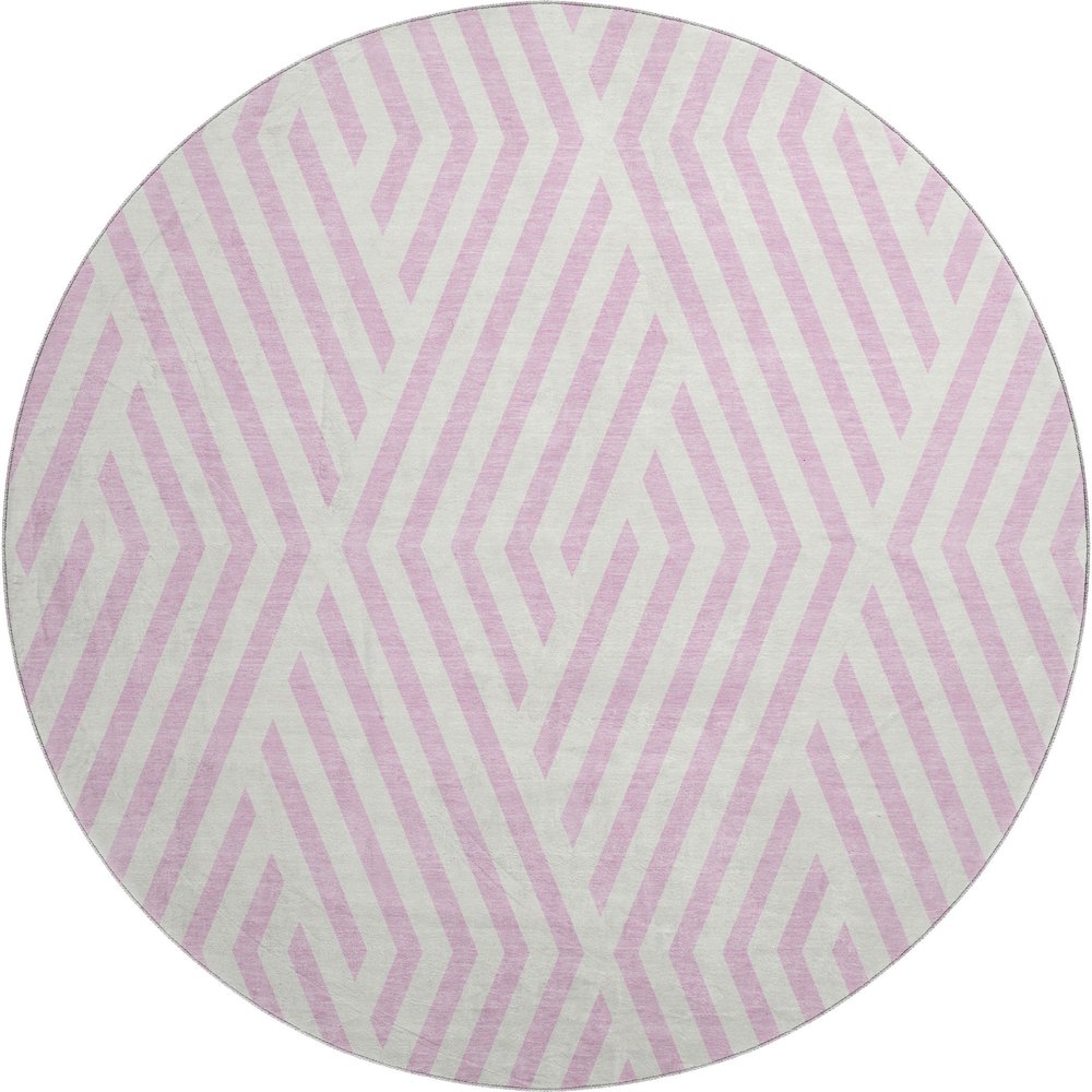 Premium Machine Washable Mayfield  Pink 8' x 8' Round Rug. Picture 1