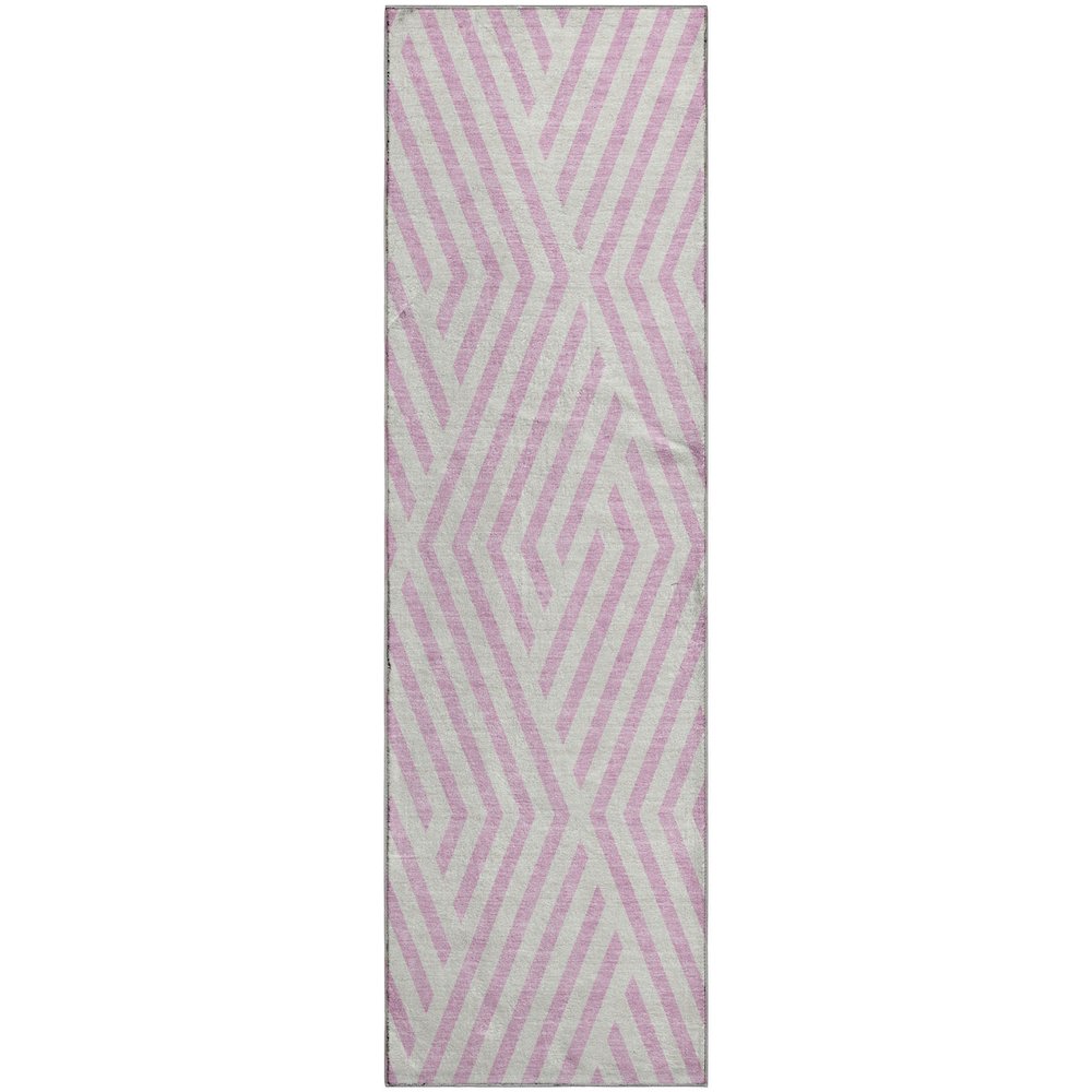 Premium Machine Washable Mayfield  Pink 2'3" x 7'6" Runner Rug. Picture 1