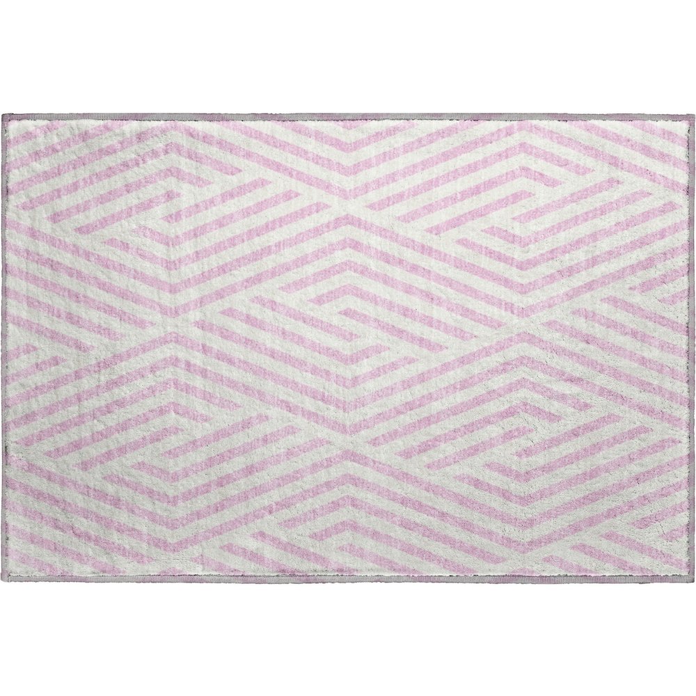 Premium Machine Washable Mayfield  Pink 1'8" x 2'6" Rug. Picture 1