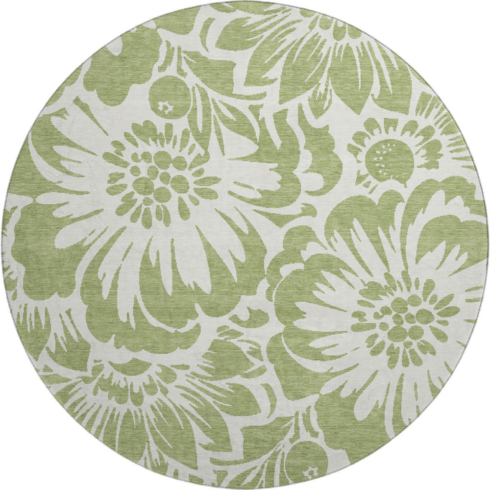 Premium Machine Washable Mayfield  Aloe 8' x 8' Round Rug. Picture 1