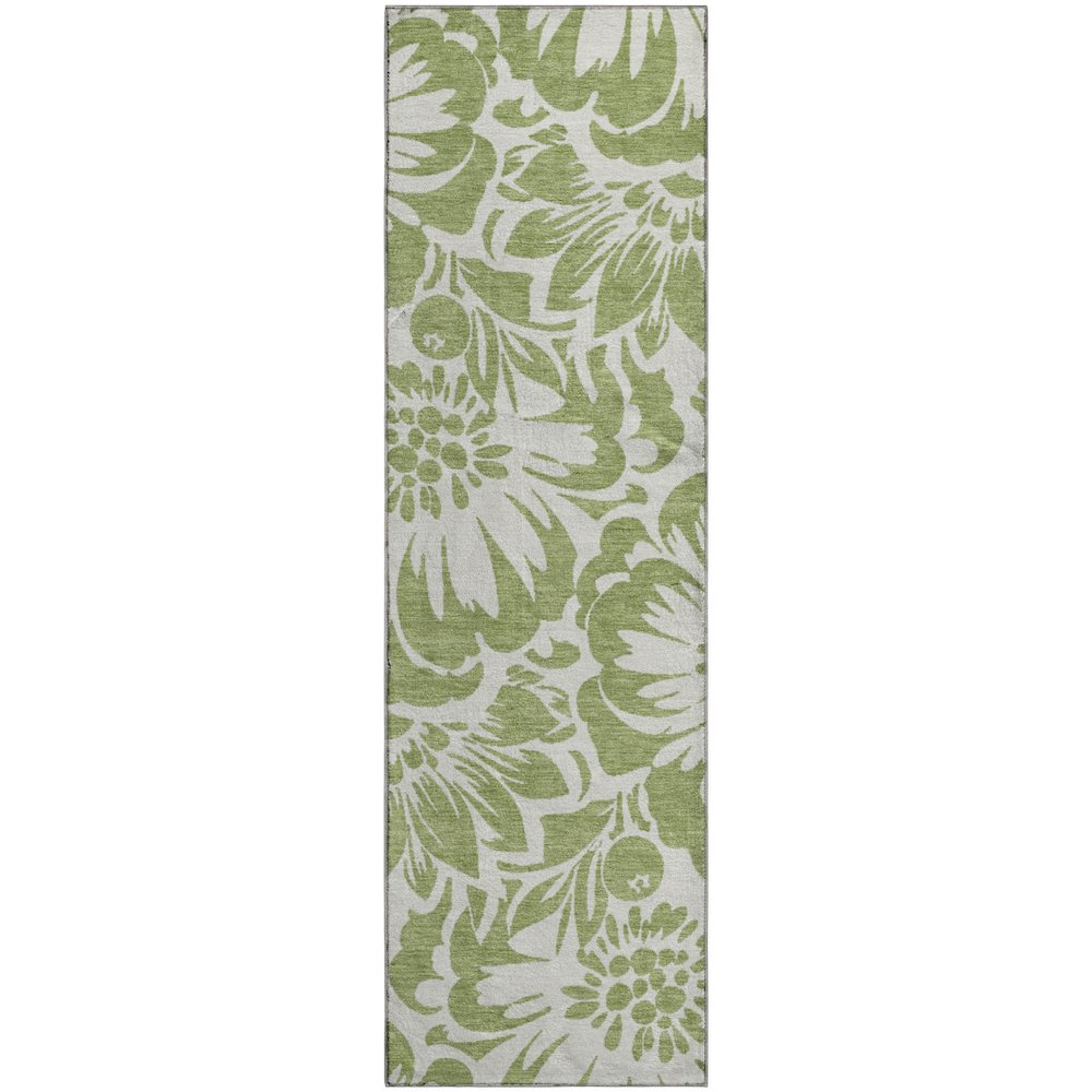 Premium Machine Washable Mayfield  Aloe 2'3" x 7'6" Runner Rug. Picture 1