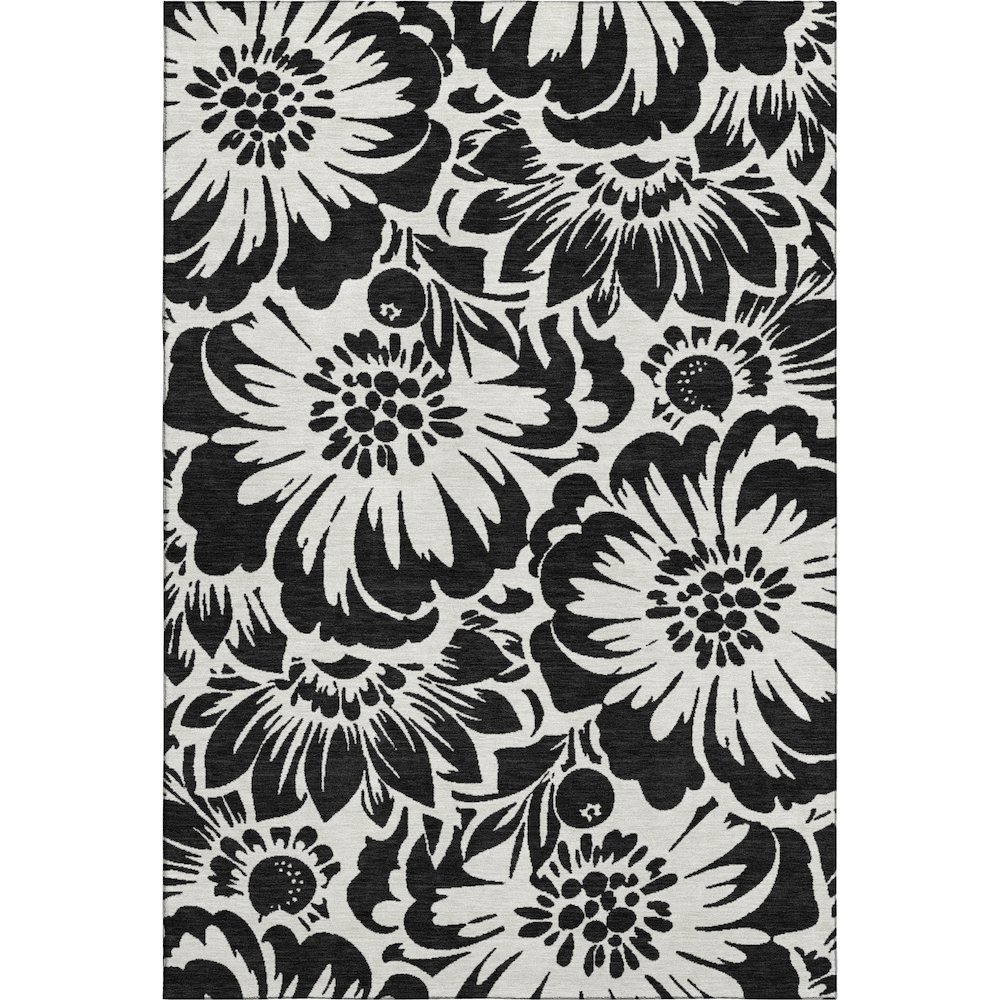 Premium Machine Washable Mayfield  Black 2'6" x 3'10" Rug. Picture 1