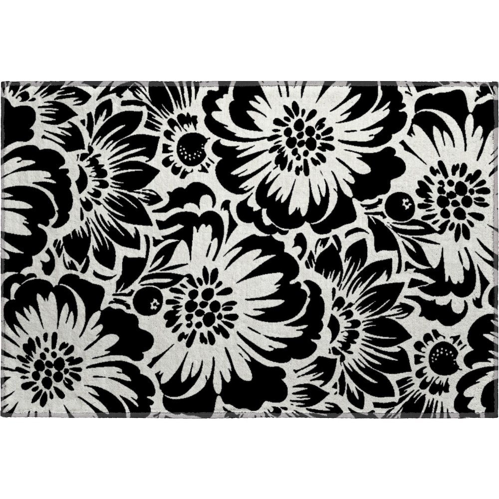 Premium Machine Washable Mayfield  Black 1'8" x 2'6" Rug. Picture 1