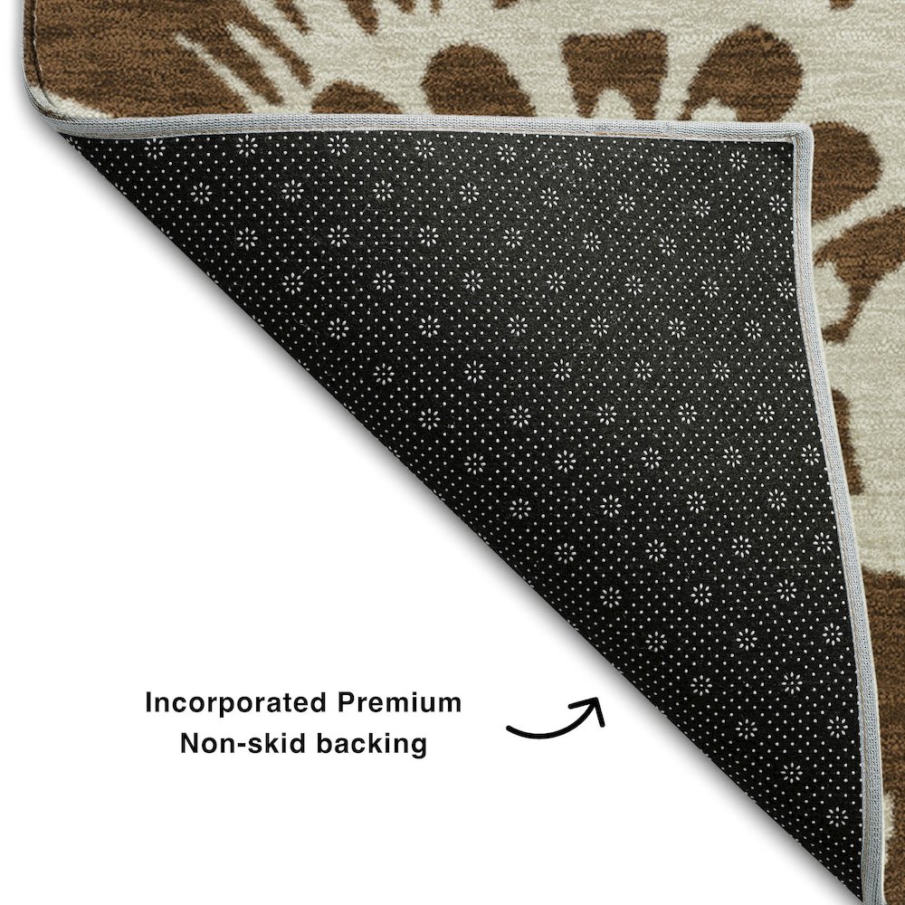 Premium Machine Washable Mayfield  Brown 1'8" x 2'6" Rug. Picture 2