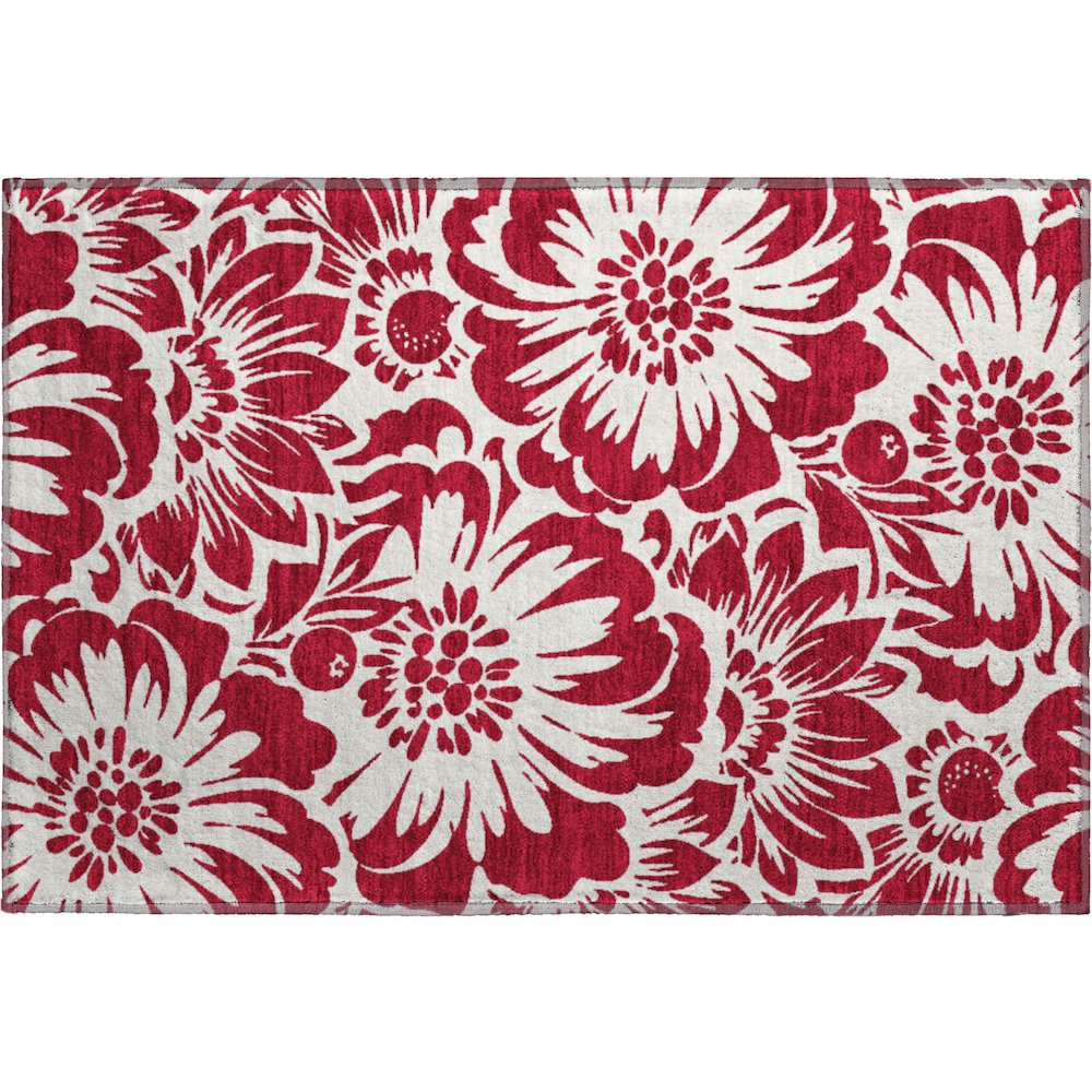 Premium Machine Washable Mayfield  Burgundy 1'8" x 2'6" Rug. Picture 1