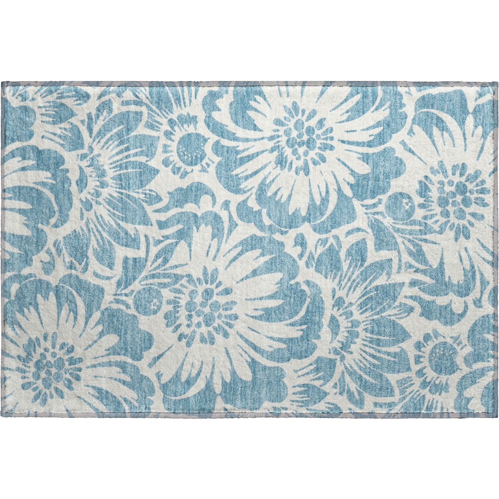 Premium Machine Washable Mayfield  Denim 1'8" x 2'6" Rug. Picture 1