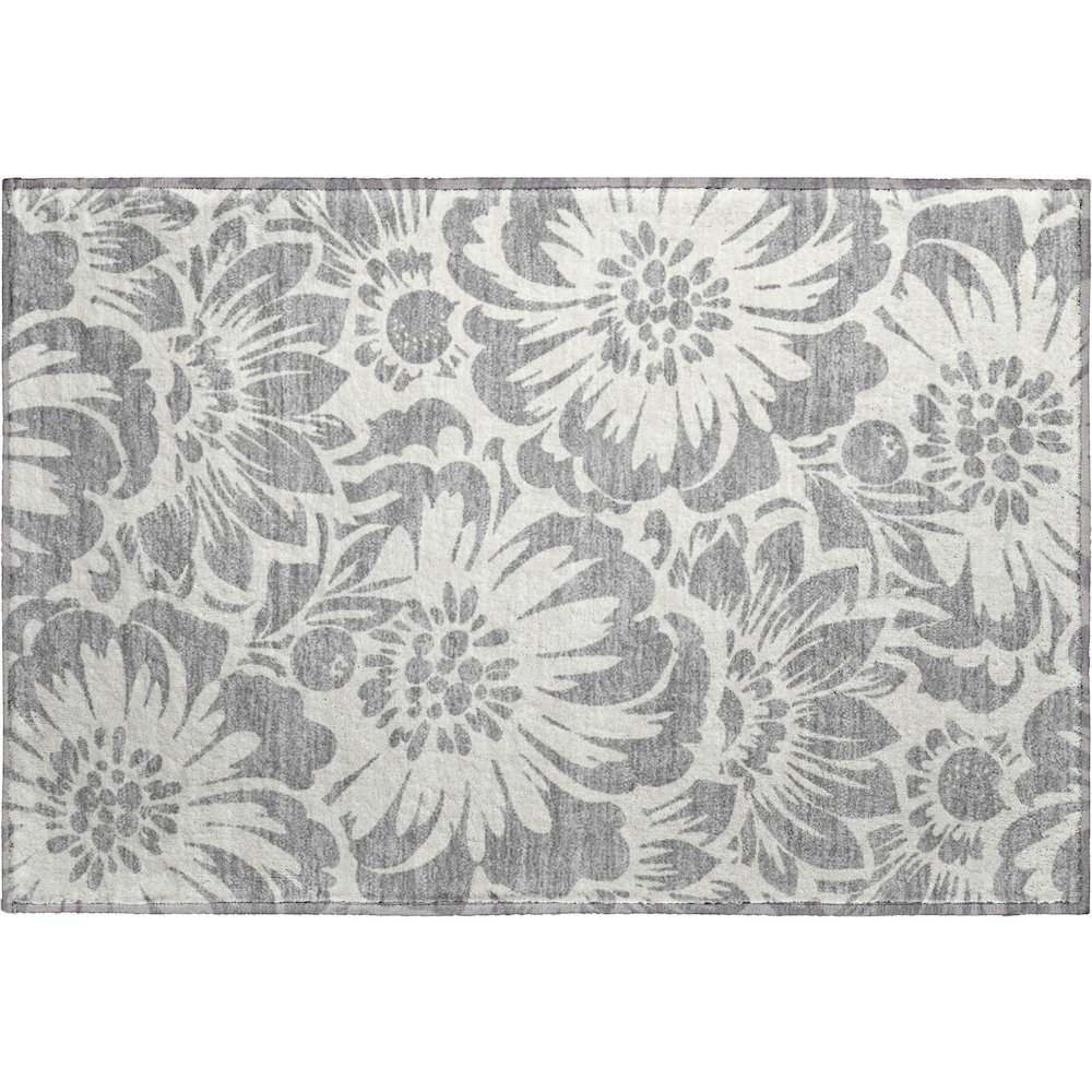 Premium Machine Washable Mayfield  Gray 1'8" x 2'6" Rug. Picture 1