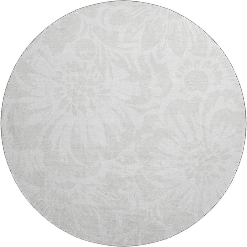 Premium Machine Washable Mayfield  Ivory 8' x 8' Round Rug. Picture 1