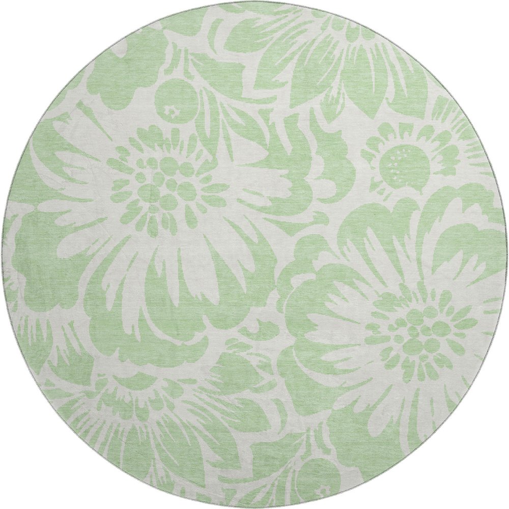 Premium Machine Washable Mayfield  Mint 8' x 8' Round Rug. Picture 1