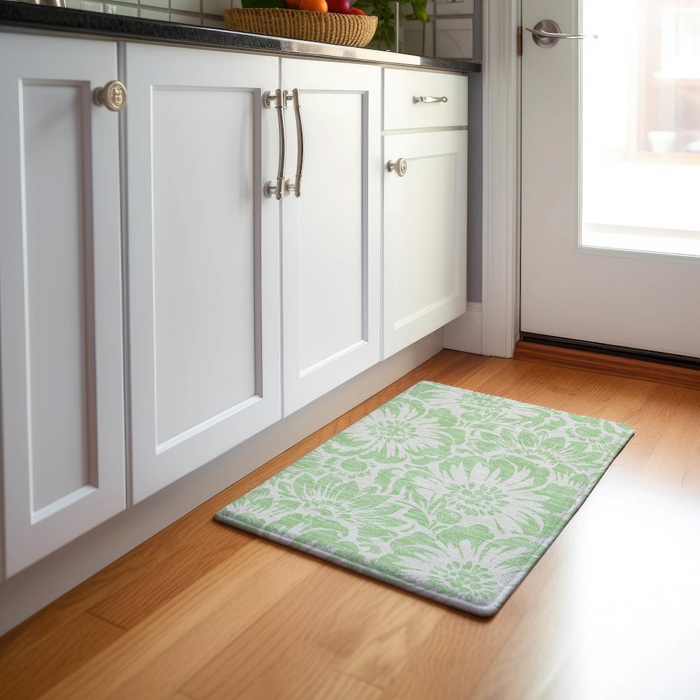 Premium Machine Washable Mayfield  Mint 1'8" x 2'6" Rug. Picture 5