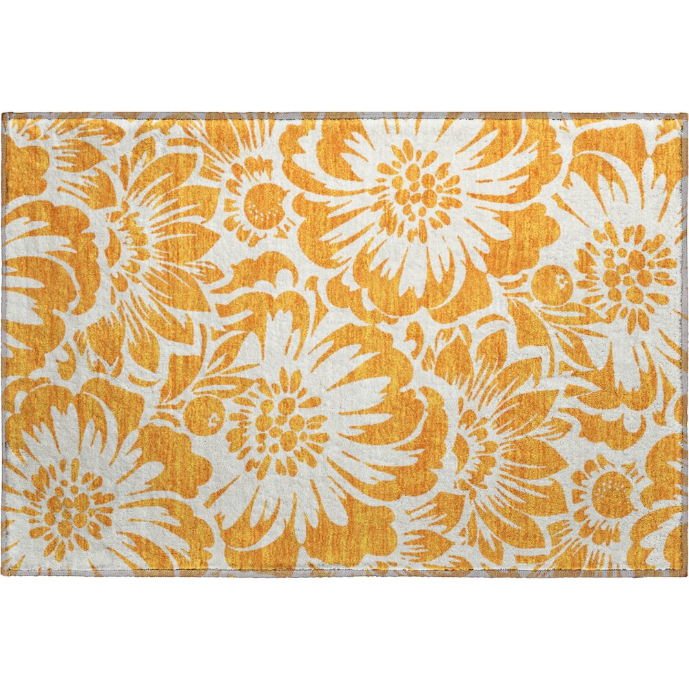 Premium Machine Washable Mayfield  Orange 1'8" x 2'6" Rug. Picture 1
