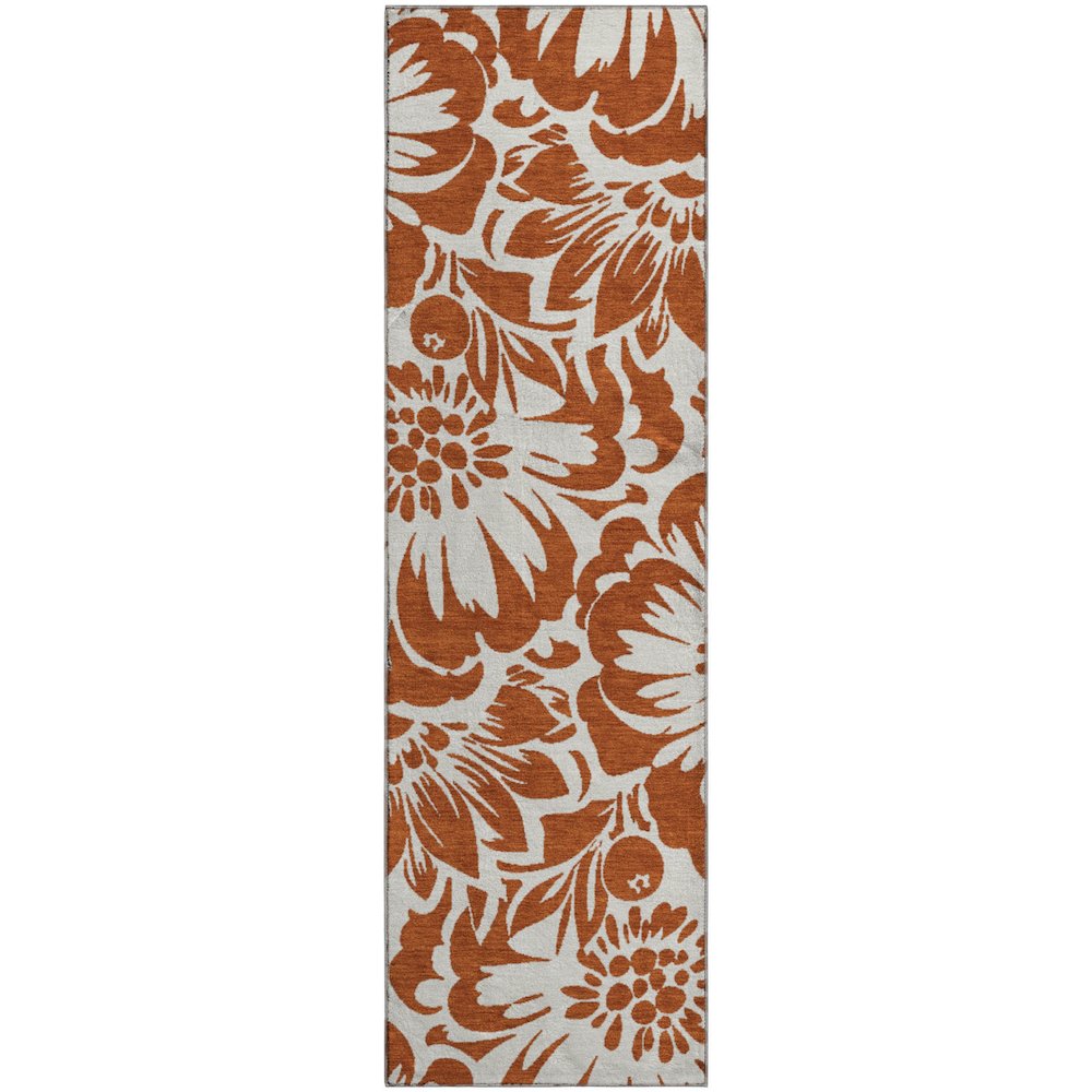 Premium Machine Washable Mayfield  Paprika 2'3" x 7'6" Runner Rug. Picture 1