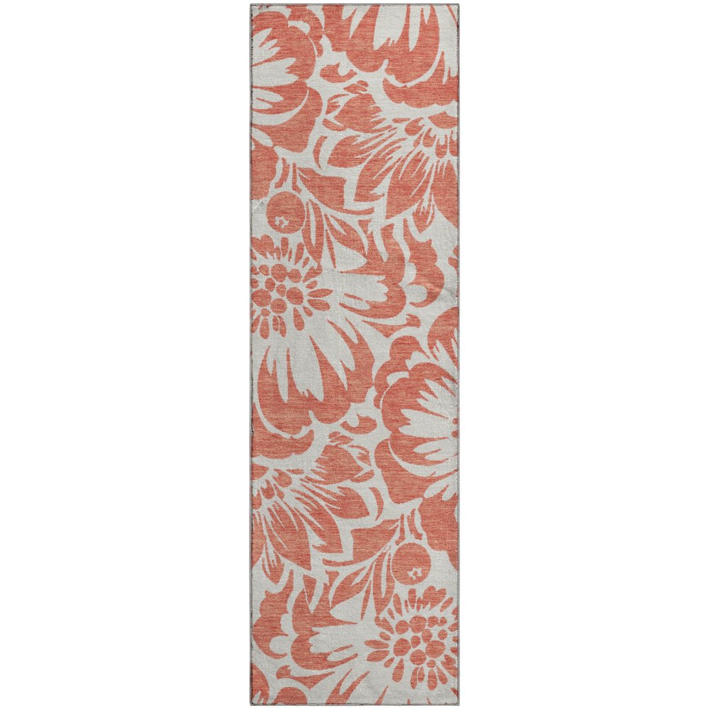 Premium Machine Washable Mayfield  Salmon 2'3" x 7'6" Runner Rug. Picture 1