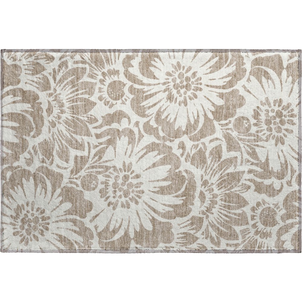 Premium Machine Washable Mayfield  Taupe 1'8" x 2'6" Rug. Picture 1