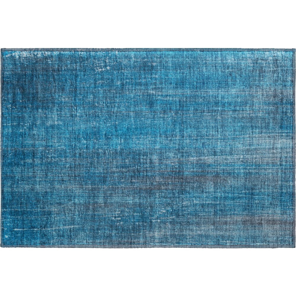 Premium Machine Washable Mayfield  Blue 1'8" x 2'6" Rug. Picture 1