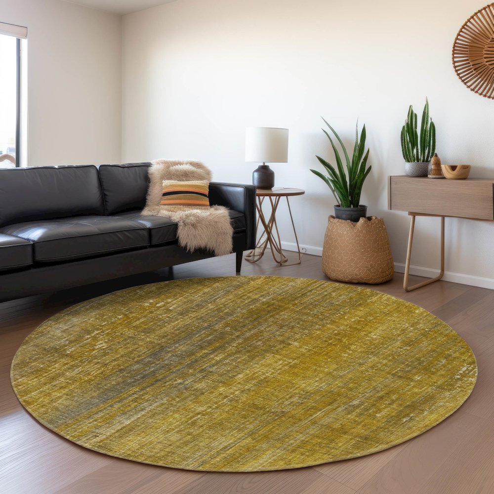 Premium Machine Washable Mayfield  Chocolate 8' x 8' Round Rug. Picture 5