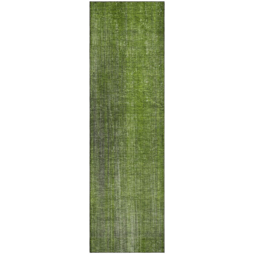 Premium Machine Washable Mayfield  Green 2'3" x 7'6" Runner Rug. Picture 1