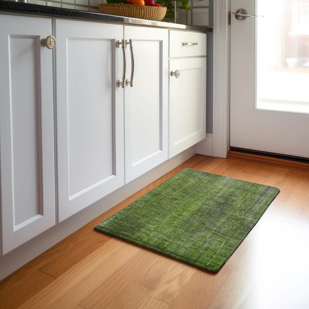 Premium Machine Washable Mayfield  Green 1'8" x 2'6" Rug. Picture 5