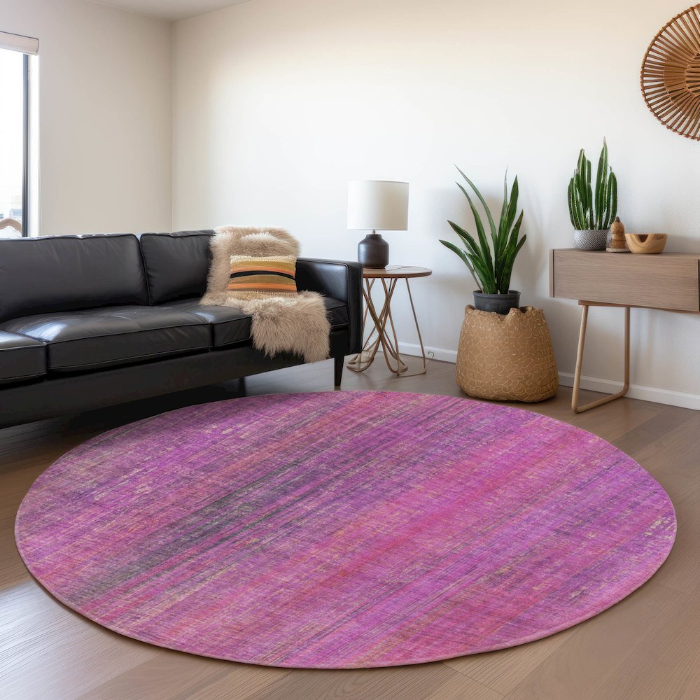 Premium Machine Washable Mayfield  Lilac 8' x 8' Round Rug. Picture 5