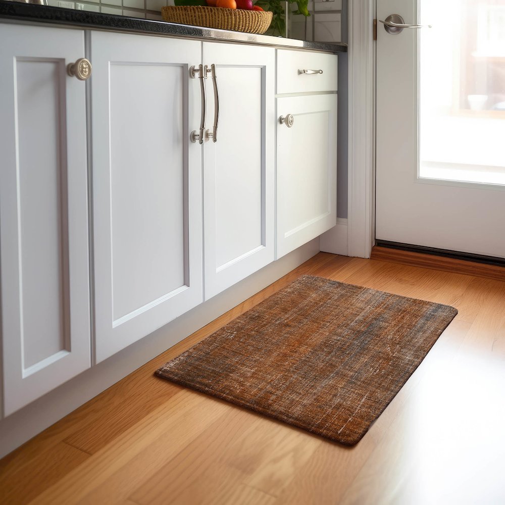 Premium Machine Washable Mayfield  Paprika 1'8" x 2'6" Rug. Picture 5