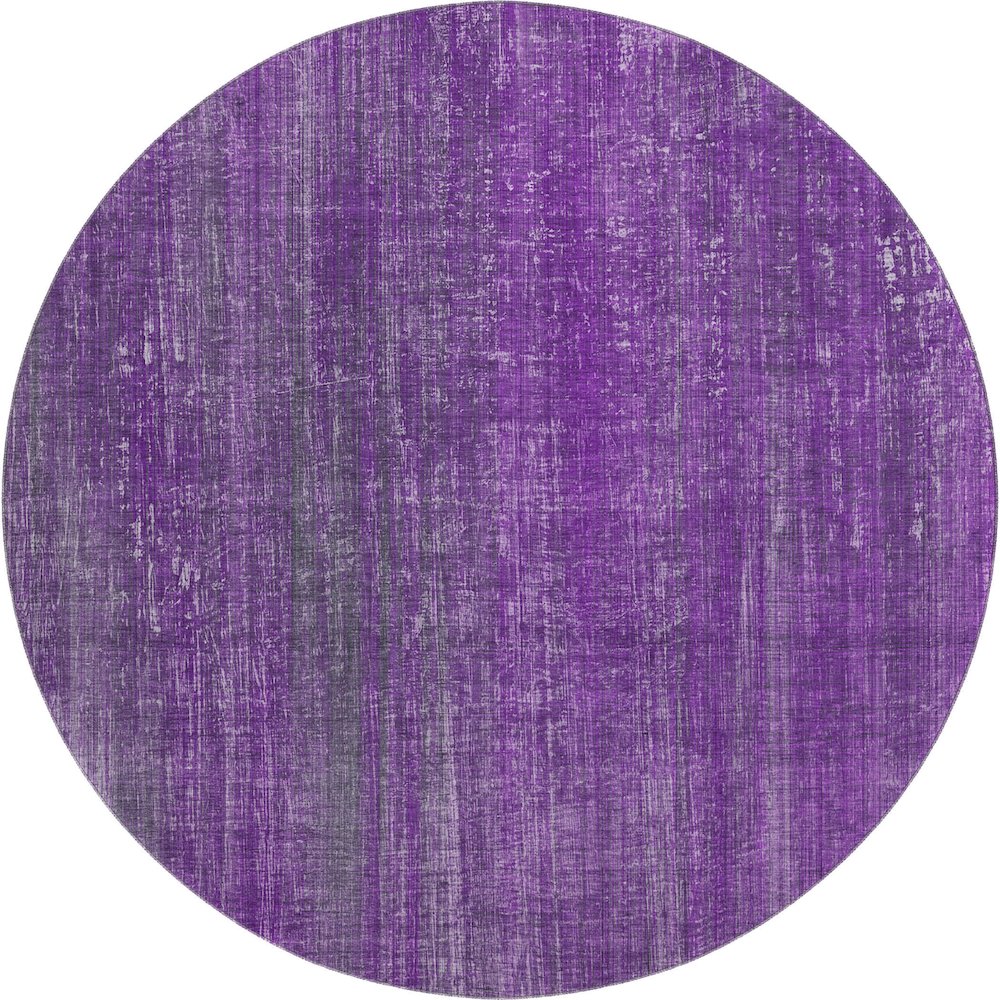 Premium Machine Washable Mayfield  Purple 8' x 8' Round Rug. Picture 1