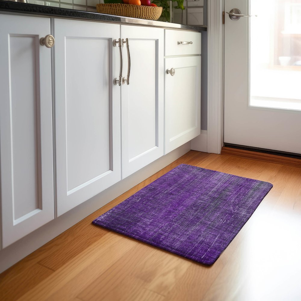 Premium Machine Washable Mayfield  Purple 1'8" x 2'6" Rug. Picture 5